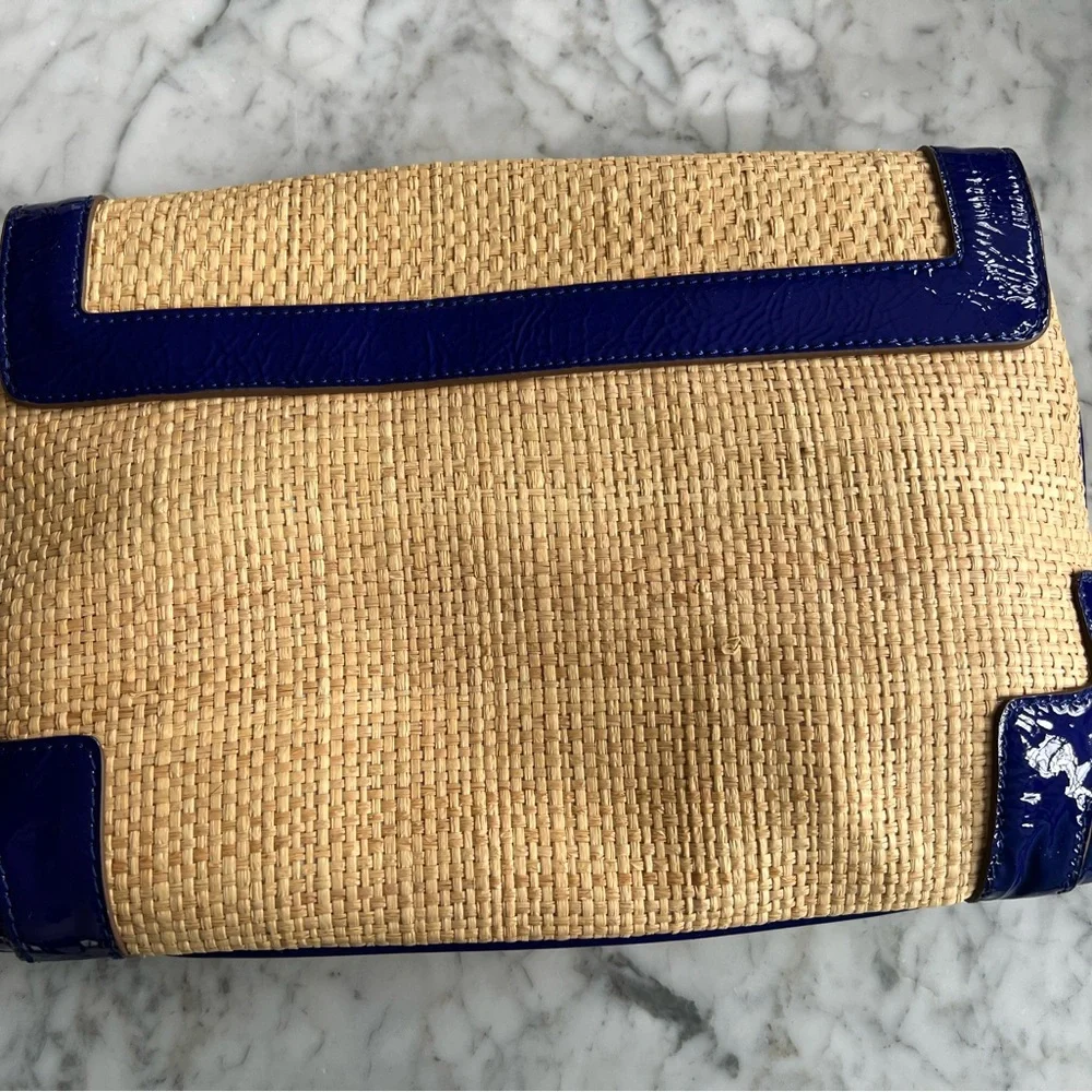 Anya Hindmarch Raffia & Patent Leather Clutch - Picture 3 of 6
